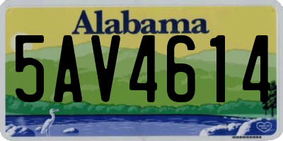 AL license plate 5AV4614