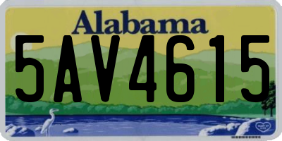 AL license plate 5AV4615