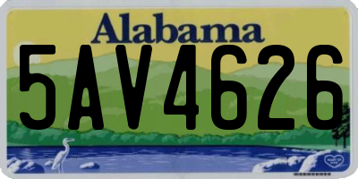 AL license plate 5AV4626