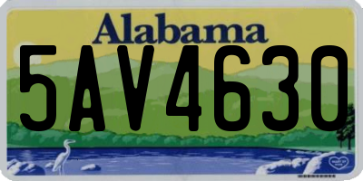 AL license plate 5AV4630