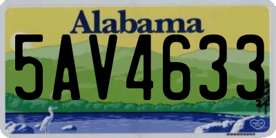 AL license plate 5AV4633