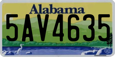 AL license plate 5AV4635