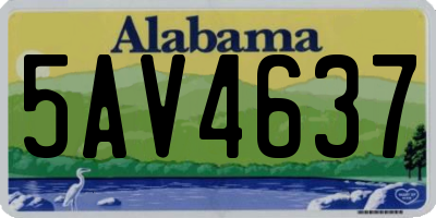 AL license plate 5AV4637