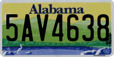 AL license plate 5AV4638