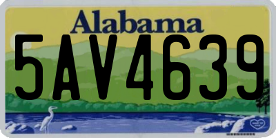 AL license plate 5AV4639