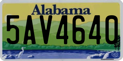 AL license plate 5AV4640