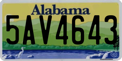 AL license plate 5AV4643