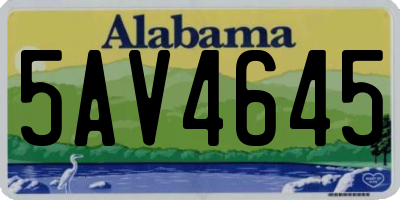 AL license plate 5AV4645