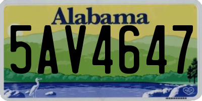 AL license plate 5AV4647