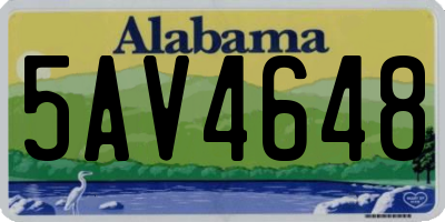 AL license plate 5AV4648