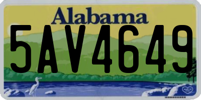 AL license plate 5AV4649