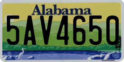AL license plate 5AV4650