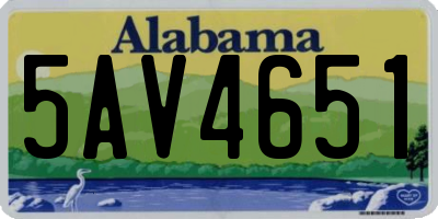 AL license plate 5AV4651