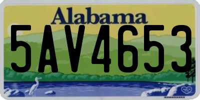 AL license plate 5AV4653