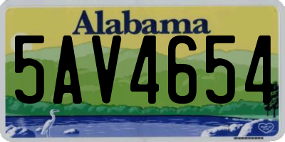 AL license plate 5AV4654