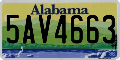AL license plate 5AV4663