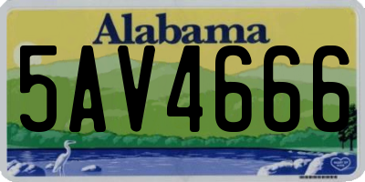 AL license plate 5AV4666