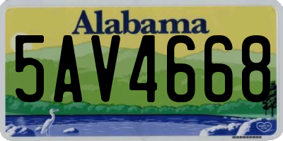 AL license plate 5AV4668