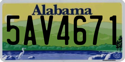 AL license plate 5AV4671