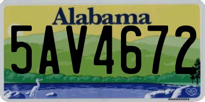 AL license plate 5AV4672