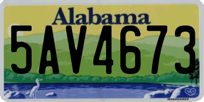 AL license plate 5AV4673