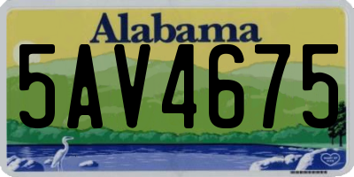 AL license plate 5AV4675