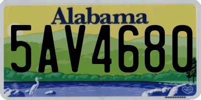AL license plate 5AV4680