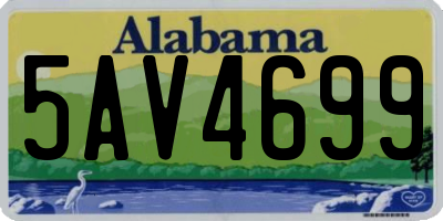 AL license plate 5AV4699
