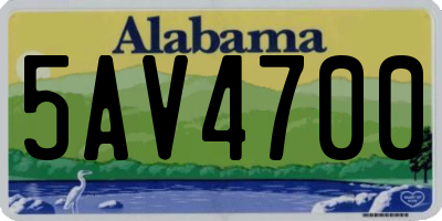 AL license plate 5AV4700
