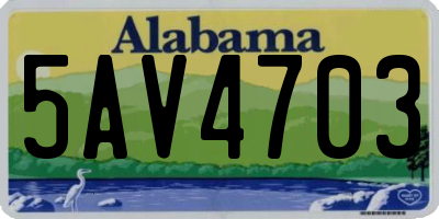 AL license plate 5AV4703