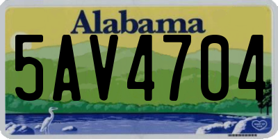 AL license plate 5AV4704