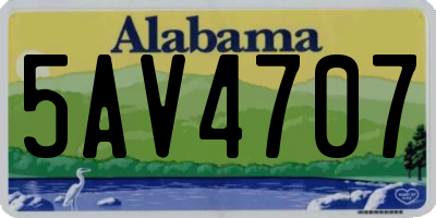 AL license plate 5AV4707