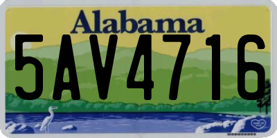 AL license plate 5AV4716