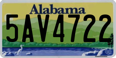 AL license plate 5AV4722