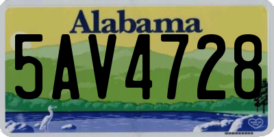 AL license plate 5AV4728