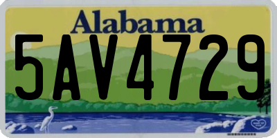 AL license plate 5AV4729