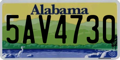 AL license plate 5AV4730