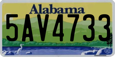 AL license plate 5AV4733