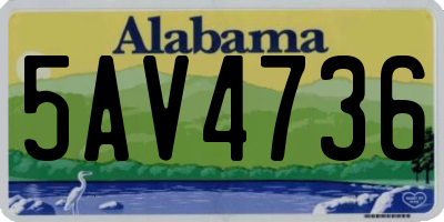 AL license plate 5AV4736
