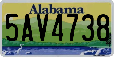 AL license plate 5AV4738