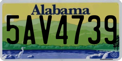 AL license plate 5AV4739