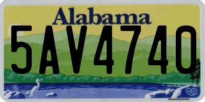 AL license plate 5AV4740