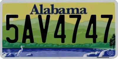 AL license plate 5AV4747