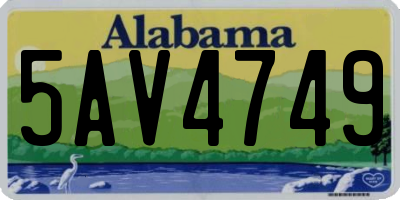 AL license plate 5AV4749