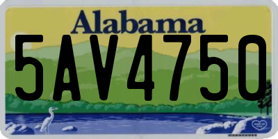 AL license plate 5AV4750