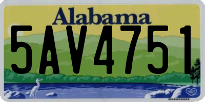 AL license plate 5AV4751