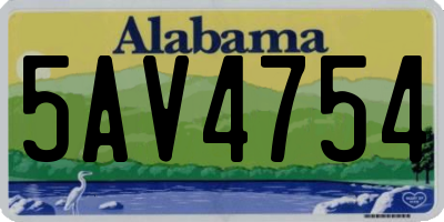 AL license plate 5AV4754
