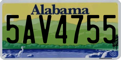 AL license plate 5AV4755