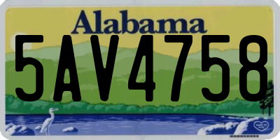 AL license plate 5AV4758
