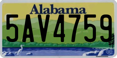 AL license plate 5AV4759